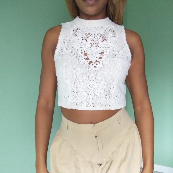 Free People Tops - Women's Free people cream lace crop top